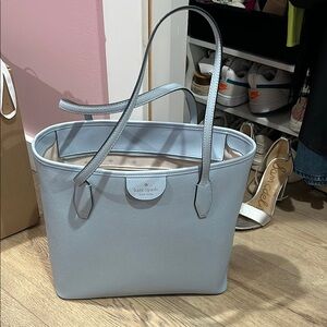 Kate Spade Blue Leather Tote Structured Design